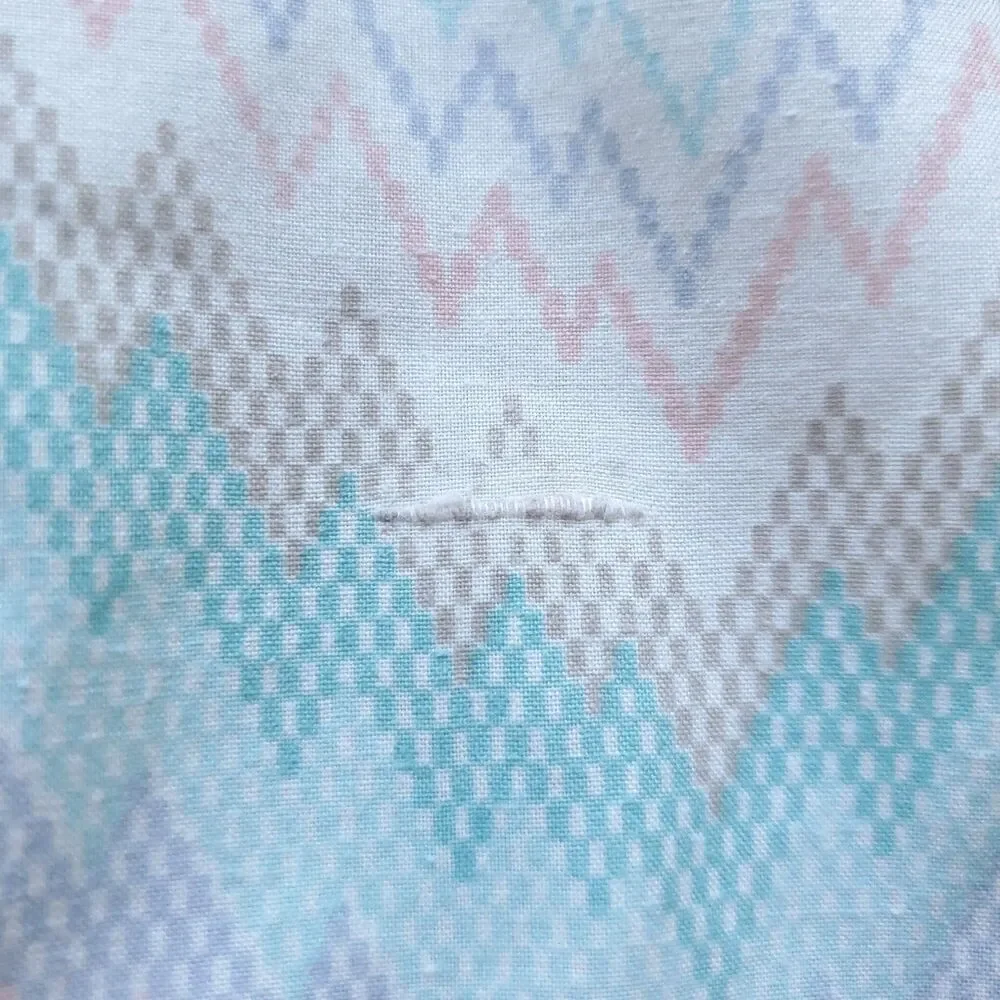 Vintage Martex Full Double Percale Sheet Set Complete 4 Piece Flamestitch Pastel